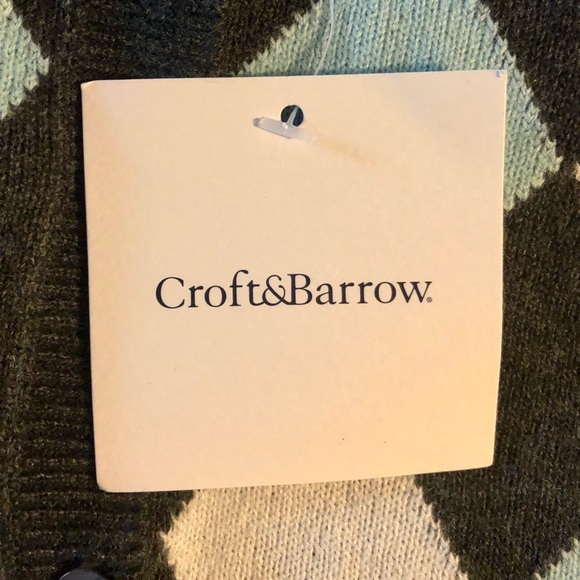 Croft&Barrow Cardigan Sweater Argyle Print - Picture 5 of 8
